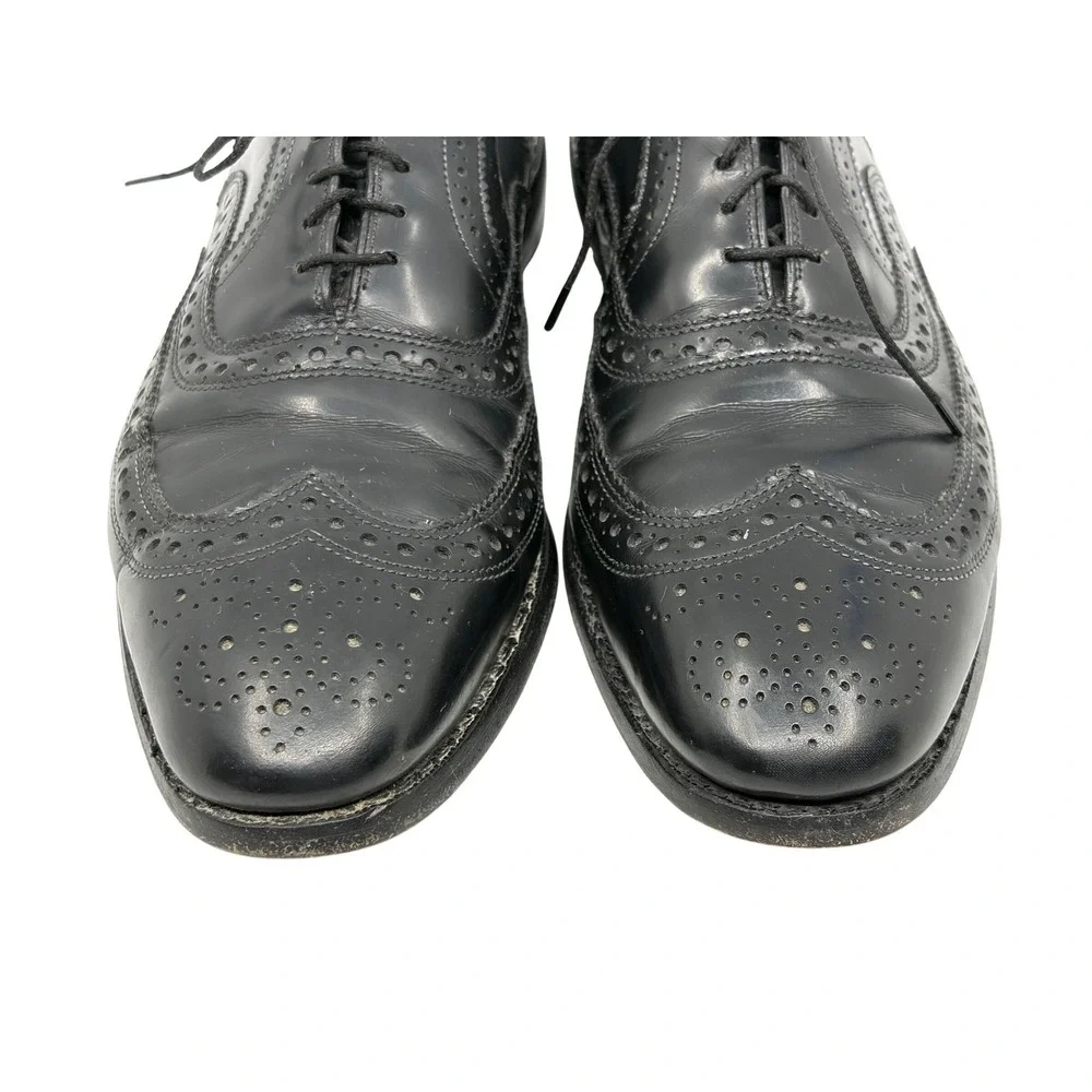 Allen Edmonds McAllister Mens Black Leather Wingtip Oxford Dress Shoes 9.5 B